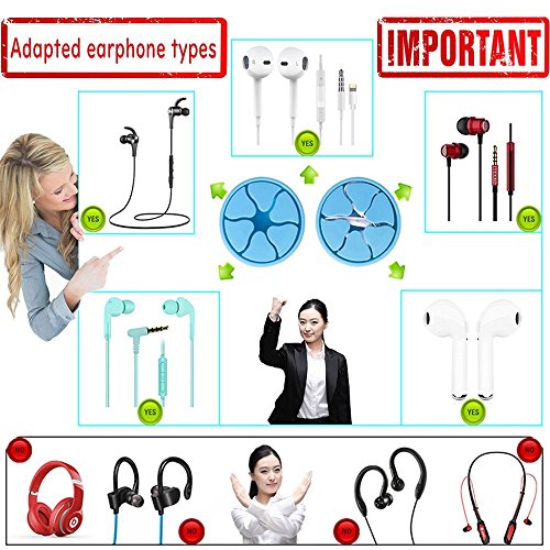 Tangle-Free Earbuds Holder Storage Case Portable Silicone Headphone Earphone Cable Compact Storage Cord Wrap Winder Headphones Keeper System Organizer (Orange Blue)