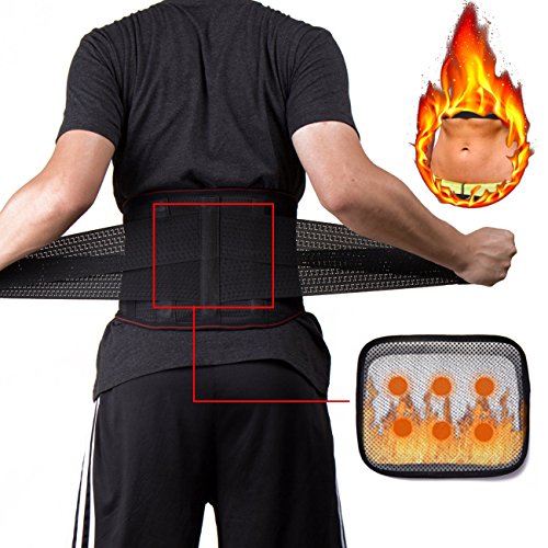 KIWI RATA Waist Trimmer Belt Support Brace, Adjustable Lower Back Lumbar Support Straps - Weight Loss Ab Belt, Breathable Stomach Wrap Waist Trainer Cincher Girdle for Men & Women