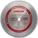 Oshlun SBNF-140100 14-Inch 100 Tooth TCG Saw Blade with 1-Inch Arbor for Aluminum and Non Ferrous Metals primary