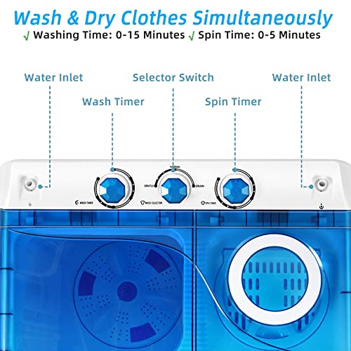 Giantex Portable Washing Machine, 2 in 1 Washer and Spinner Combo