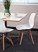 IRIS Mid-Century Modern Shell Chair with Wood Eiffel Legs, 2 Pack, Cotton White