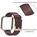 Henoda for Fitbit Blaze Bands Leather Small Large Strap Smart Fitness Watch Band Women Men (9. A Saddle Brown band and Rose Gold Frame, Small: 5.7