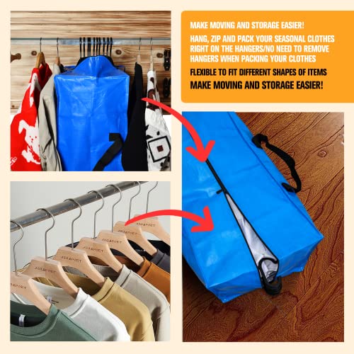 Heavy Duty Large Storage Bags, XL Blue Moving Bags for College Dorm