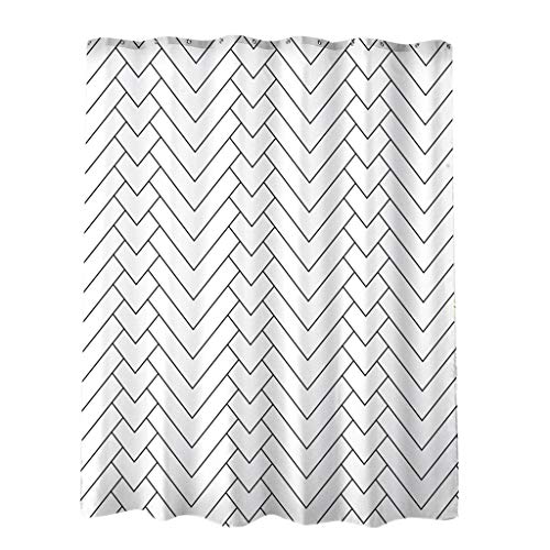 â˜€ Dergo â˜€Shower Curtain Hotel Quality White Striped Water-Repellent Mold Resistant Fabric Shower Curtain