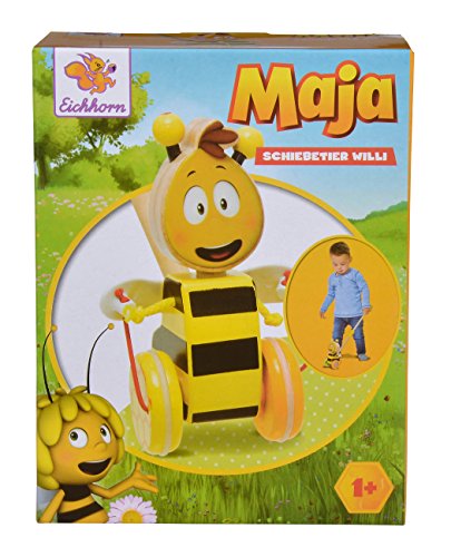 Eichhorn 109345406WIL - Biene Maja Schiebetier Willi, mit Bewegliche Flügeln, 7,5x16cm, Grifflänge: 45cm, Birkenholz – Bild 5