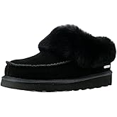 PAMIR Women's Moccasin House Shoes -Genuine Suede, Sheepskin Trim, Memory Foam, Indoor/Outdoor Slipper Boots