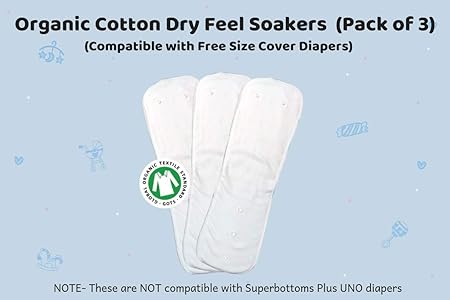 Superbottoms Organic Cotton Dry-Feel Soakers (Pack of 3)