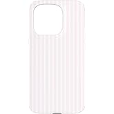 Pastel Light Pink White Striped Minimalist Vertical Lines Case for iPhone 15 Pro