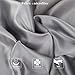 NTBAY Zippered Satin Pillow Cases for Hair and Skin, Luxury Standard Hidden Zipper Pillowcases Set of 2, 20x26 Inches, Dark Grey