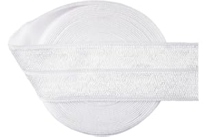 NINE LOOMS Elastic Band 1 Inch 25mm, 3 Yards White Knit Elastic Bands High Elastic Cord for Sewing Waistband and Pants Waist