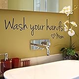 DEESEE(TM) New Wall StickersWash Your Hands Mom Home Decor Wall Sticker Decal Bedroom Vinyl Art Mural