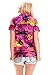 V.H.O. Funky Hawaiian Blouse Shirt Women Very Loud Shortsleeve Casual Front Pocket Button Down Surf Print