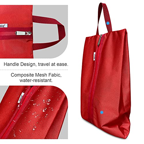 Shoe Bags for Travel, TPU Water Resistant Shoe Storage Organizer Shoe Pouch with Zipper, for Men Women Kids (Red)