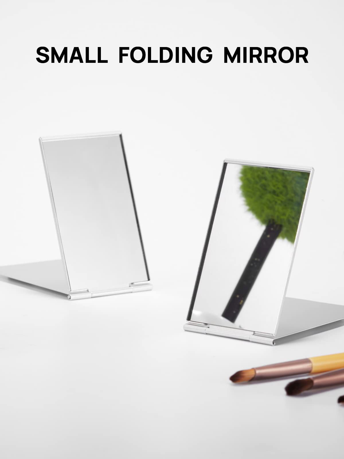 Mirrornova Folding Mirror, Compact Ultra-Slim Small Portable Travel Size Makeup Mirror (Aluminum Shell, 3.3inch)