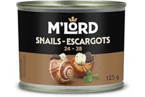 M'Lord Canned Escargot Snails | Size 24-48 | Ready-to-Use Gourmet Appetizer | Garlic Butter & Herb Pairing | Classic French C
