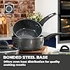 Tower-T81212-Cerastone-Non-Stick-Induction-Saucepans-Sets-Easy-Clean-Ceramic-Coating-Forged-Aluminium-Graphite-3-Piece Tower T81212 Cerastone Forged 3 Piece Saucepan Set with Non-Stick Coating and Soft Touch Handles,18/20/22cm, Graphite