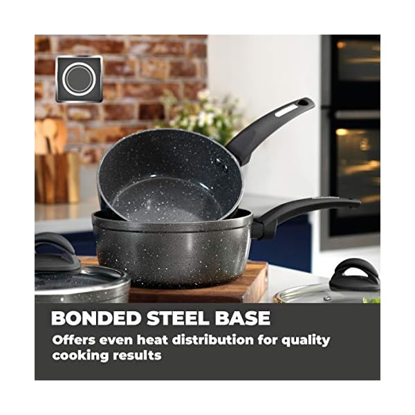 Tower-T81212-Cerastone-Non-Stick-Induction-Saucepans-Sets-Easy-Clean-Ceramic-Coating-Forged-Aluminium-Graphite-3-Piece Tower T81212 Cerastone Forged 3 Piece Saucepan Set with Non-Stick Coating and Soft Touch Handles,18/20/22cm, Graphite
