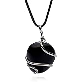 Ayana Crystals Obsidian Pendant Necklace - Handcrafted Black Obsidian Healing Crystal Jewelry for Protection & Grounding, Chakra Necklace for Men & Women, Ethically Sourced