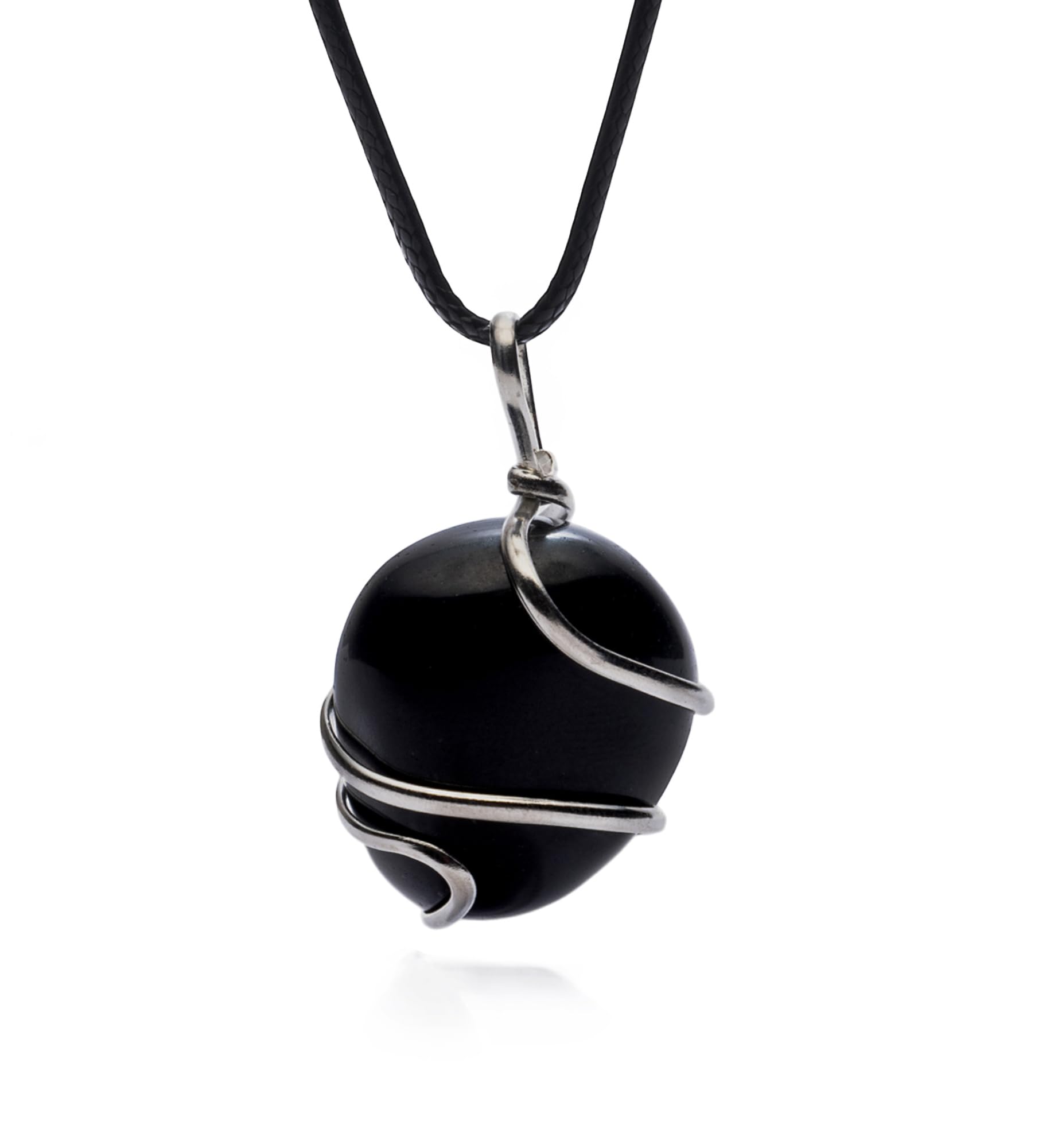 Collar con colgante de obsidiana de cristales Ayana – Joyería de cristal curativo de obsidiana negra hecha a mano para protección y conexión a tierra, collar de chakras para hombres y mujeres, de origen ético
