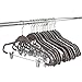 Zober Velvet Hangers with Clips - Pack of 20 Metal Clip Hangers for Pants - Notched Gray Velvet Skirt Hangers for Pants, Skirts, Suits, Dresses & Shirts w/ 360 Degree Hook - Non Slip Felt Hangers