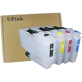 UPink LC406 LC406XL High Yield Empty Refillable Ink Cartridge Compatible for Brother MFC-J4335DW J4345DW J4535DW J5855DW J5955DW J6555DW J6955DW Printer