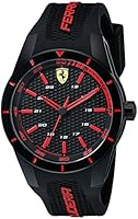 Ferrari Men's 0830245 REDREV Analog Display Japanese Quartz Black Watch