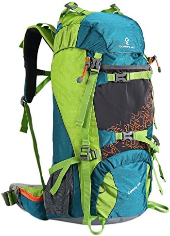 Greenlan 50L/55L Packable Hiking Backpack with Rain Cover for Climbing Camping Mountaineering Backpacking Outdoor Sports