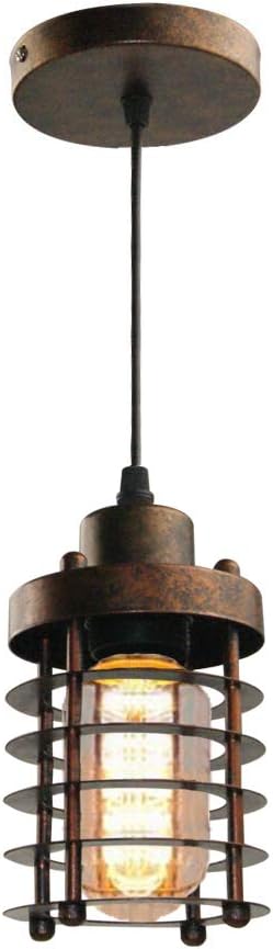 WINSOON 3 Pack Pendant Light Fixture Mini Rustic Metal Cage Hanging Lighting (Bronze, 3Pack) - - 