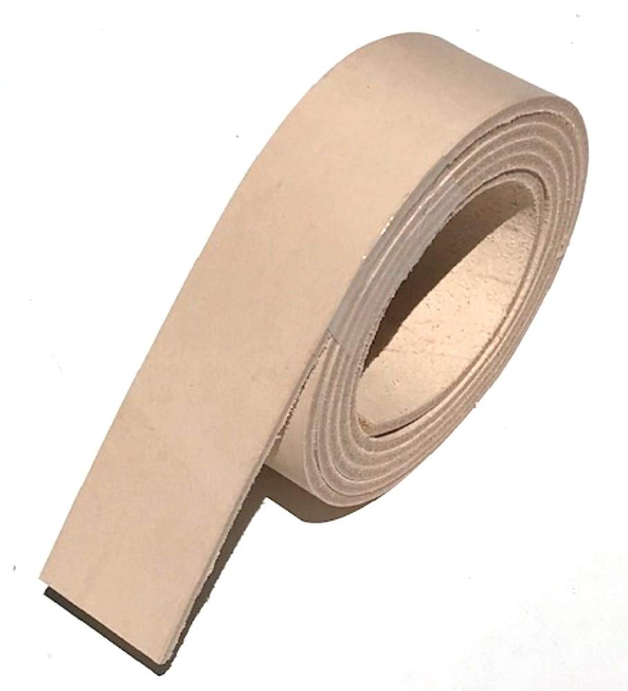 Dangerous Threads Natural Veg Tan 8/9 Ounce Leather Belt Blank, Extra Long Strip 1.5