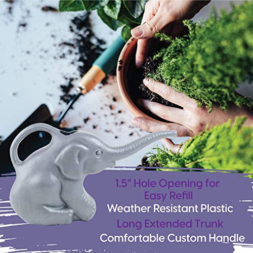 image for Bangerz Sunz Elephant Watering Can, 2 qts, Novelty Indoor Watering Can