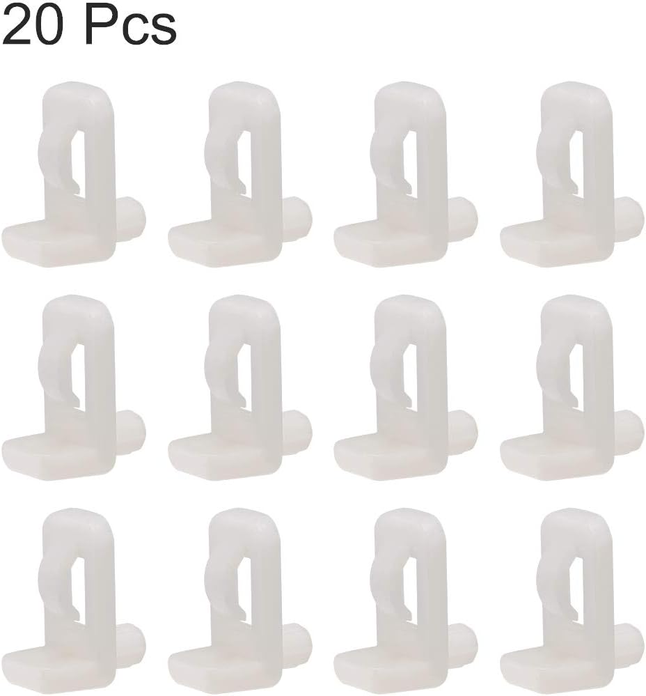 sourcing map Plastic Shelf Support Pegs,5mm Shelf -Locking,Mini Cabinet Shelf Clips,Shelf Bracket Hoder Peg,for Kitchen Furniture Book Shelves Supplies,20pcs - Image 5