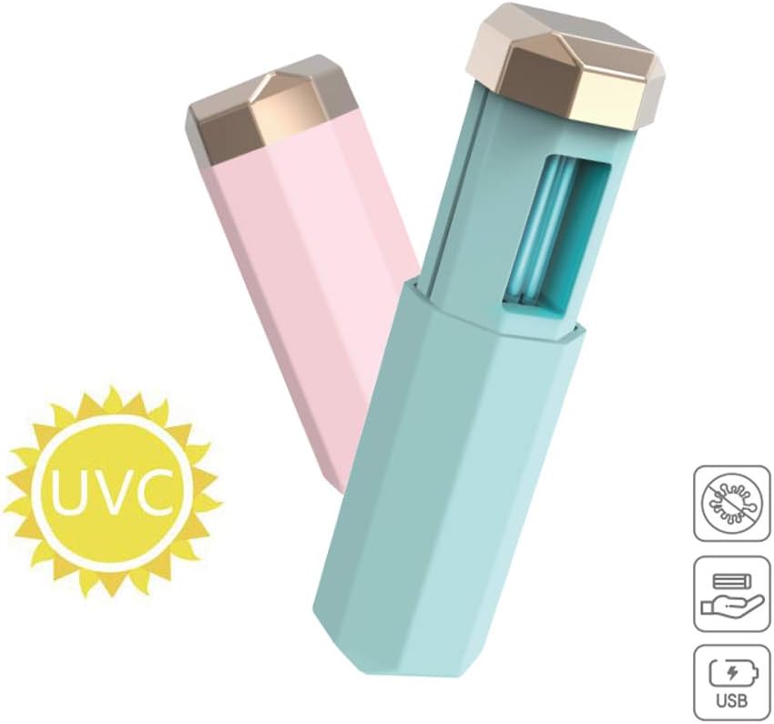 Jatiler UV Light Sterilizer, Portable Ultraviolet Disinfection Wand UVC Mobile Phone Sanitizer Handheld USB Disinfect Lamp for Home Pets Office School Toilet Toys - Green