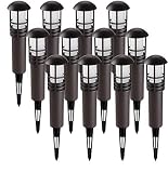 LEONLITE 12-Pack 12V Low Voltage LED Landscape Light, 3W (18W Eqv.), Aluminum Housing with Ground Stake, ETL Certified Waterproof Outdoor Pathway Garden Yard Patio Light, 3000K Warm White