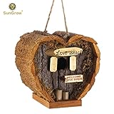 Heart Shaped Birdhouse - Decorative Rough Wood - Little Log Cabin Birdhouse - Pe