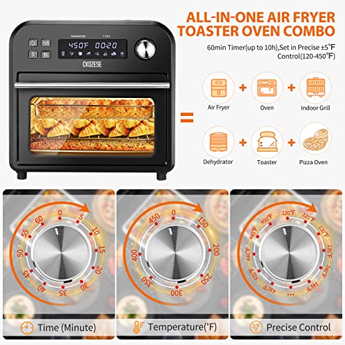CKOZESE 6Slice Toaster Oven Air FryerAir Fry, Grill, Dehydrate, Roast