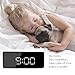 Locisne Digital Alarm Clock with LED Display Smart Snooze, Sleep Timer, Portable Modern Battery Operated Cell Phone USB Charge Port, Auto Dimmer, for Home, Office Bedroom, Dormitory (White)