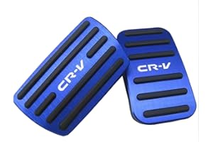 CEBAT 2PCS Aluminum Alloy Pedals Cover No Drilling Anti-Slip Brake and Accelerator Pedal Pads Modified Decorative Metal Pedal Covers for Honda CR-V CRV 2017-2025-Blue