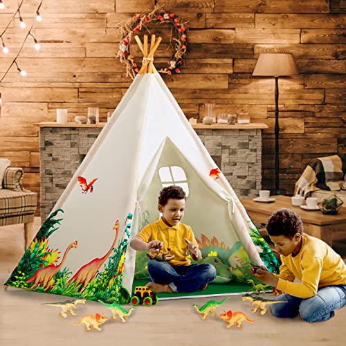 Wilhunter Teepee Play Tent for Kids with Floor Mat Window