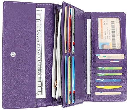 Women RFID Blocking Wallet Trifold Ladies Luxury Leather Clutch Travel Purse