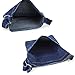 HOXIS Portable Travel Two Pocket Soft Denim Cross Body Womens Shoulder Bag Pouch (Blue)