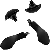 WCDZSU 4 Pack Metallic Back Paddles for PS5 DualSense Edge Controller | Rear Paddles Interchangable Metal Stainless Steel Back Buttons Replacement Part for PS5 Elite Controller Accessories, Black