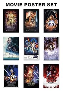 Image of Star Wars: Episode I, II, III, IV, V, VI, VII, VIII & Rogue One - Movie Poster Set (9 Individual Full Size Movie Posters - Version 2) (Size: 24" x 36" Each)