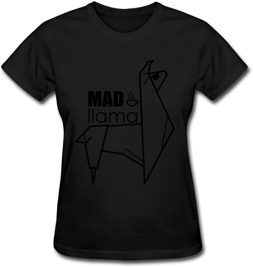 XingL Women's Mad Llama LOGO With Sunglasses Design Short Sleeve T Shirt