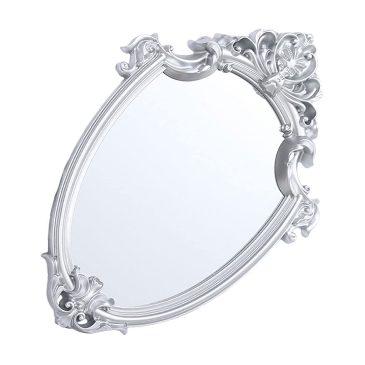 COLLBATH 1Pc European Style Wall Mounted Mirror Retro Decorative Wall Mirror for Home Decor and Vanity Use