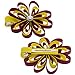 LCLHB Toddler Small Rhinestone Flower Bow Partially Lined Alligator Clip 12 Pack