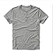 Just No Logo Men's Short Sleeve Casual Cotton Henley T-Shirt with Solid Color(L,Grey)