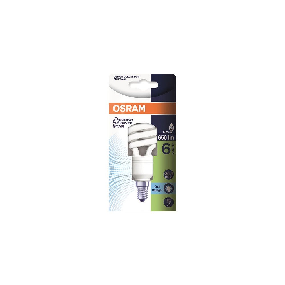 Osram "DULUX Twist" Energy-Saving Lamp, Daylight, E14, 12 Watts