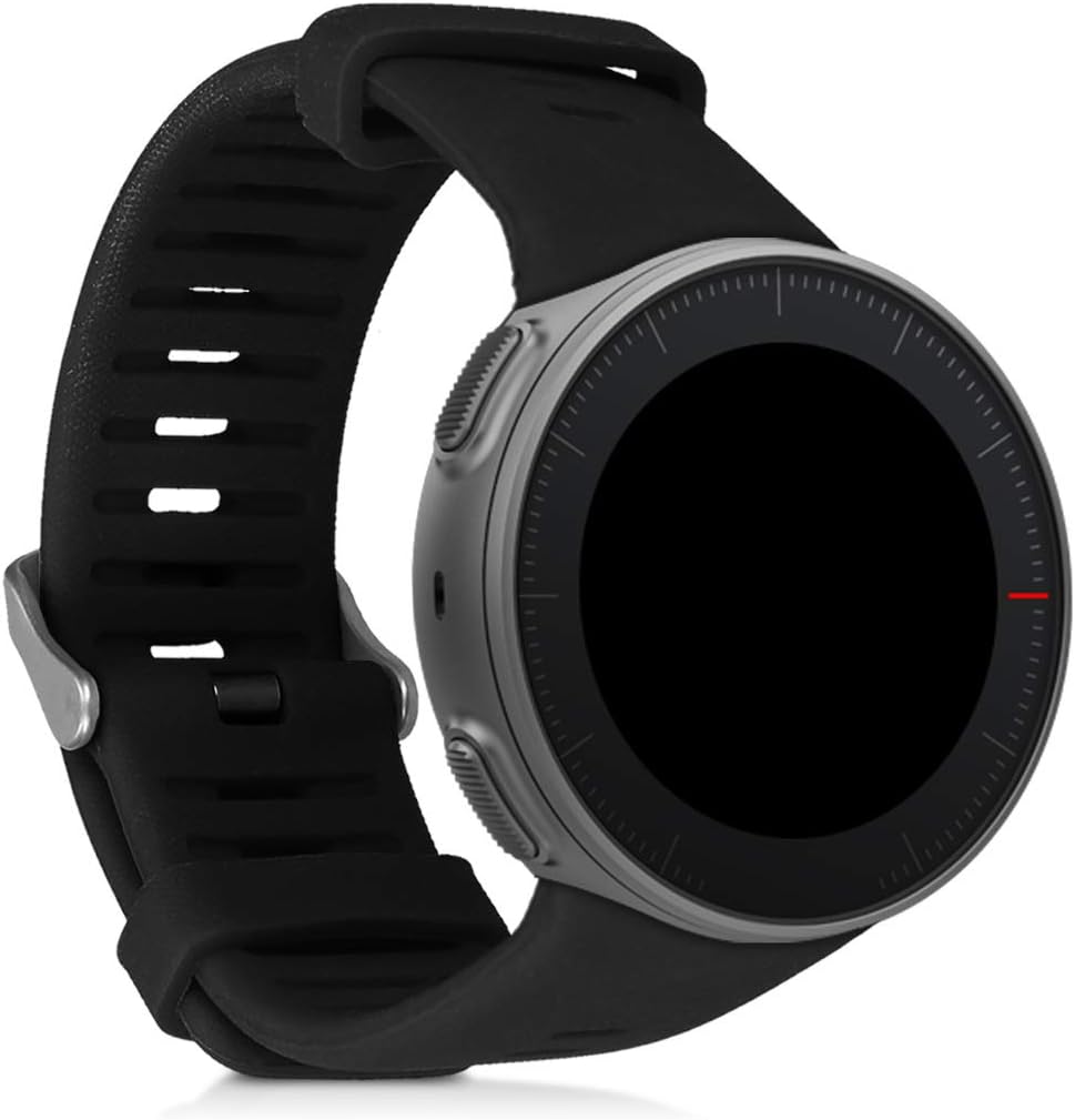 kwmobile Strap for Polar Vantage V Watch Strap - Silicone Replacement Watch Band - Black, Large
