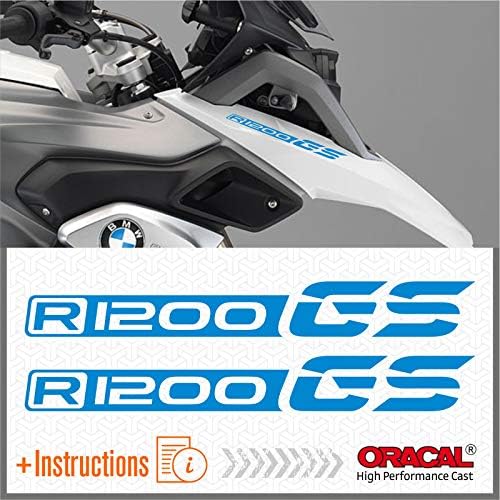 2pcs Stickers compatible with Moto R1200 GS BMW Motorrad R 1200 R1200GS (light-blue)