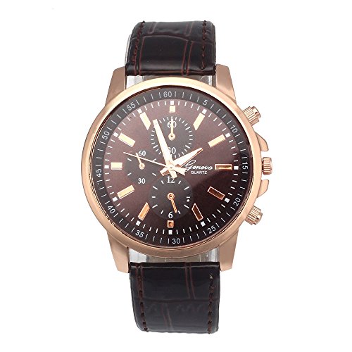 OWMEOT Watches, Black Geneva Fashion Women Diamond Analog Leather Quartz Wrist Watch Watches (Brown) - Thumbnail 3